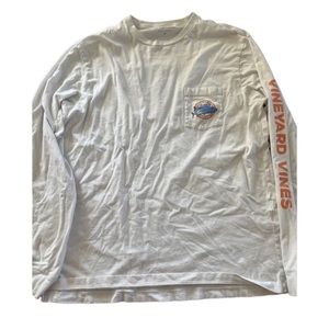 White Vineyard Vine Long Sleeve T-Shirt